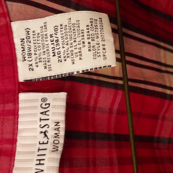 White Stag plaid blouse - Picture 2 of 2